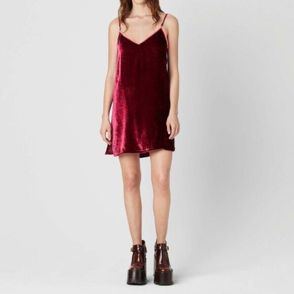 Marc Jacobs Bright Pink Velour Slip Mini Dress Silk Trim Sleeveless 2 XS NEW - Picture 8 of 8